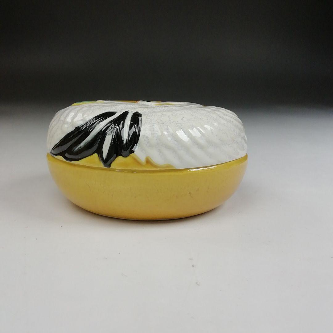 Ｔ３８３　香合　『交趾　鶴』『中村翠嵐 造』　共箱　茶道具