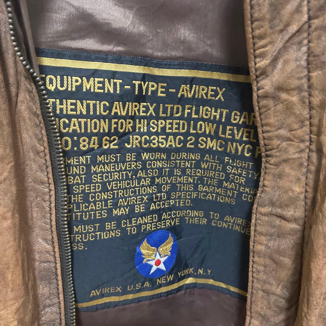 土日限定値下げ アヴィレックス USA製 A-2 レザー 本革フライトジャケット
