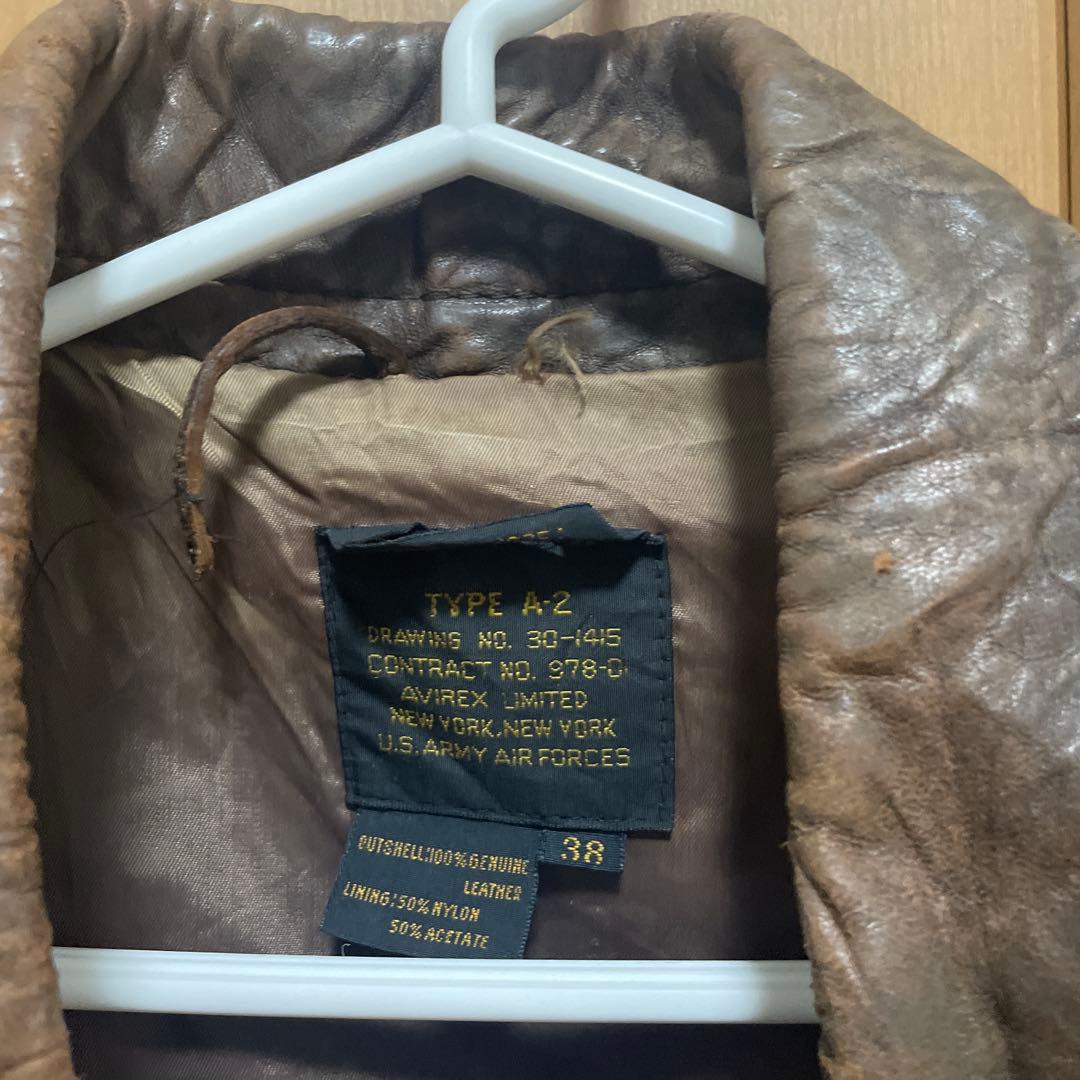 土日限定値下げ アヴィレックス USA製 A-2 レザー 本革フライトジャケット