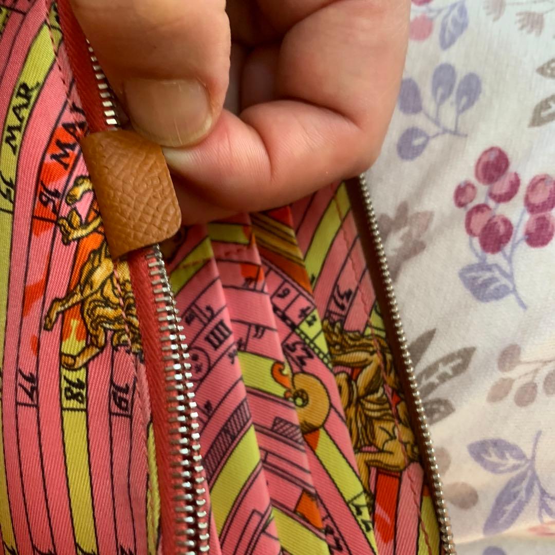 HERMES ブラウン 長財布　シルクイン コニャック