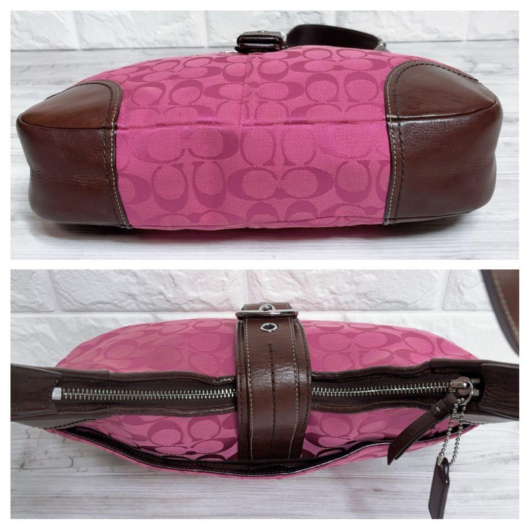 COACH ワンショルダー ソーホー シグネチャー ピンク レザー キャンバス