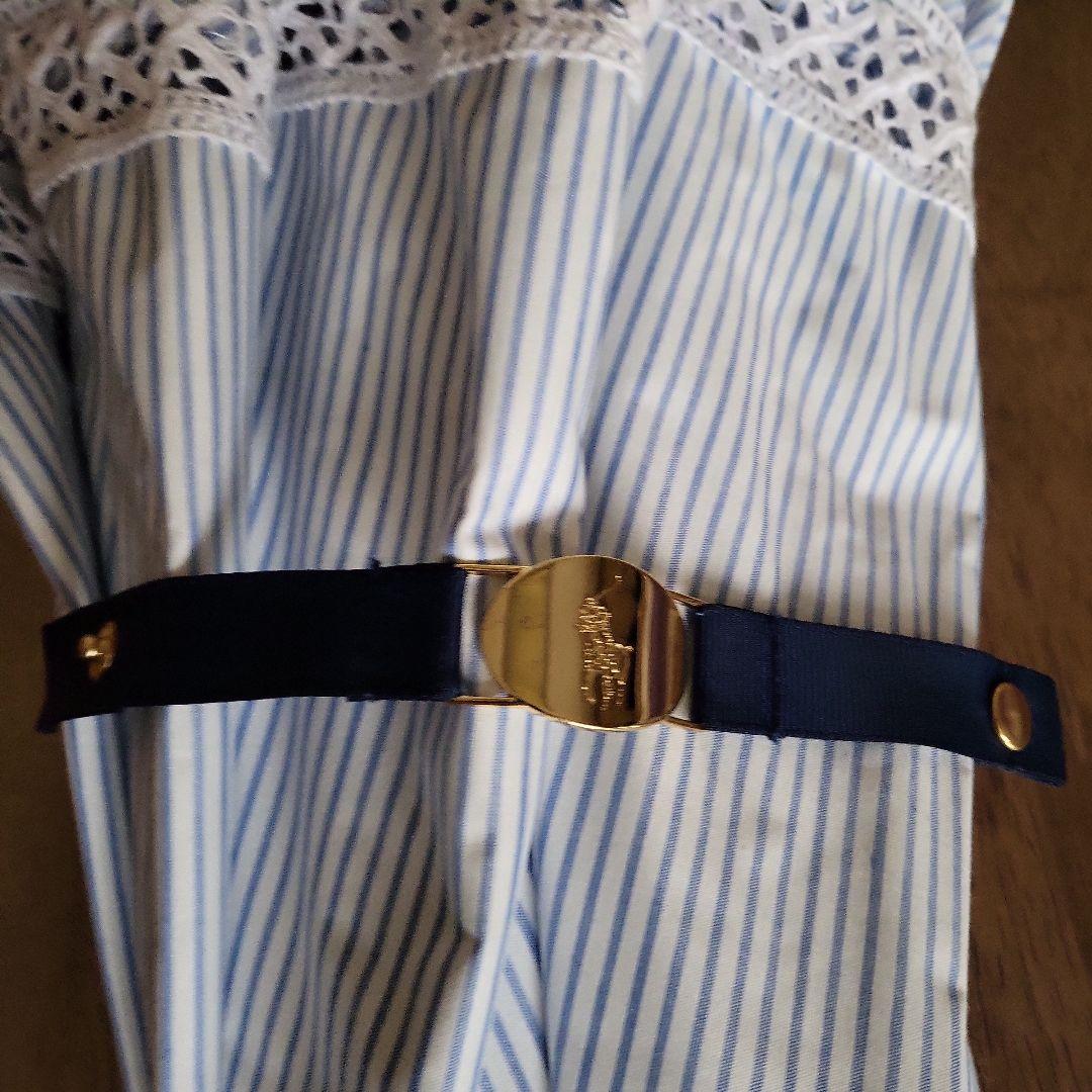 RALPH LAURENストライプ柄 晴雨兼用傘 ロゴ刺繍付き