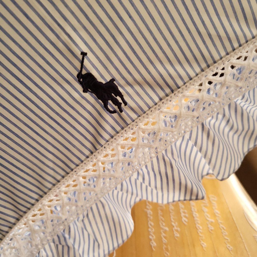 RALPH LAURENストライプ柄 晴雨兼用傘 ロゴ刺繍付き
