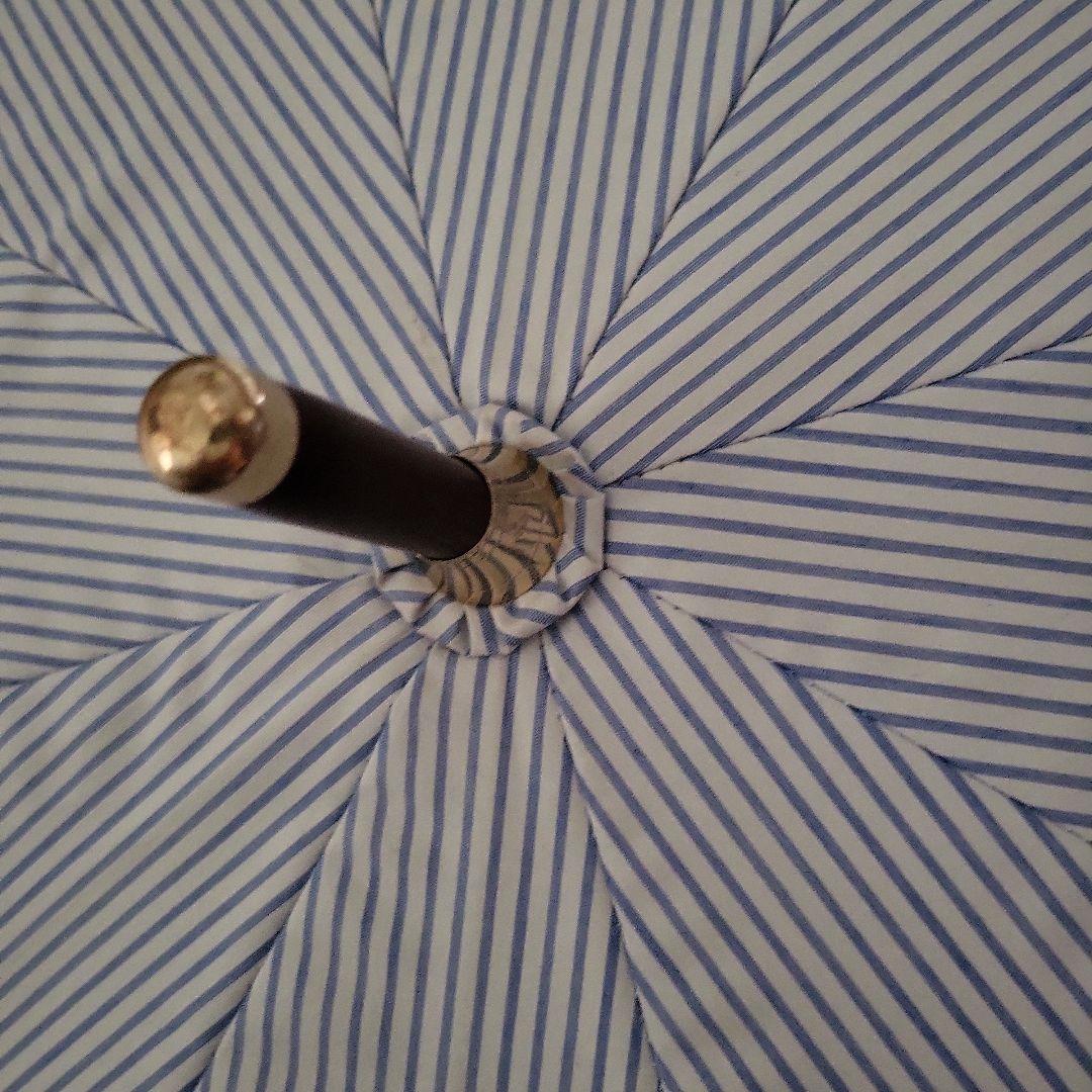 RALPH LAURENストライプ柄 晴雨兼用傘 ロゴ刺繍付き