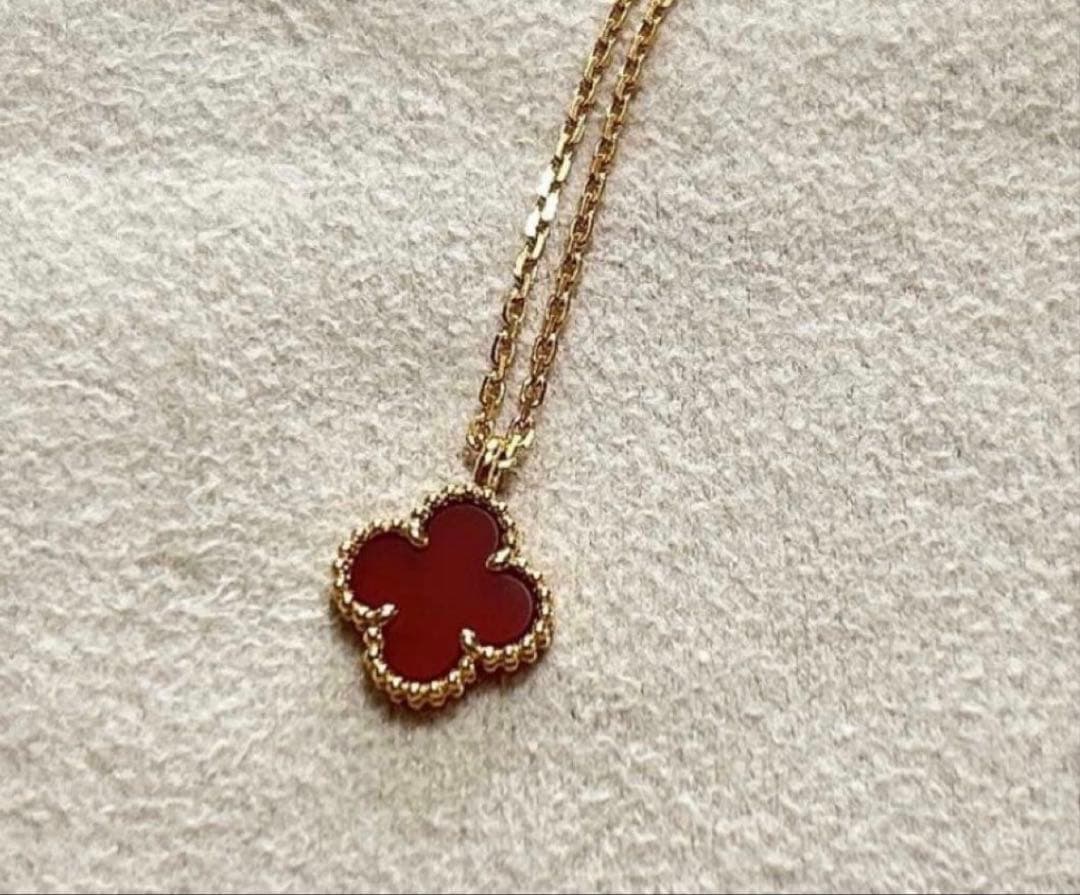 【極美品】ヴァンクリーフ&アーペルスウィートアルハンブラネックレス カーネリアン