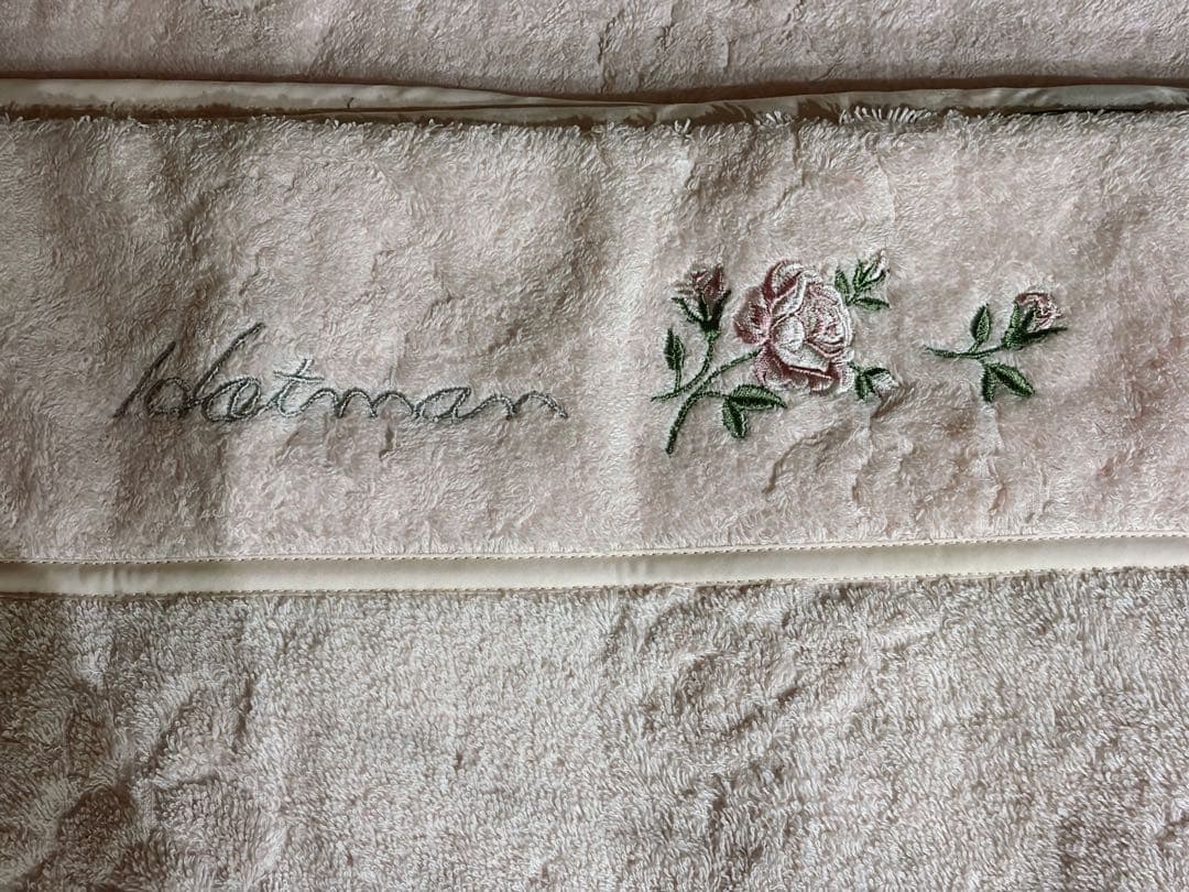Hotman 花柄刺繍 タオルケット