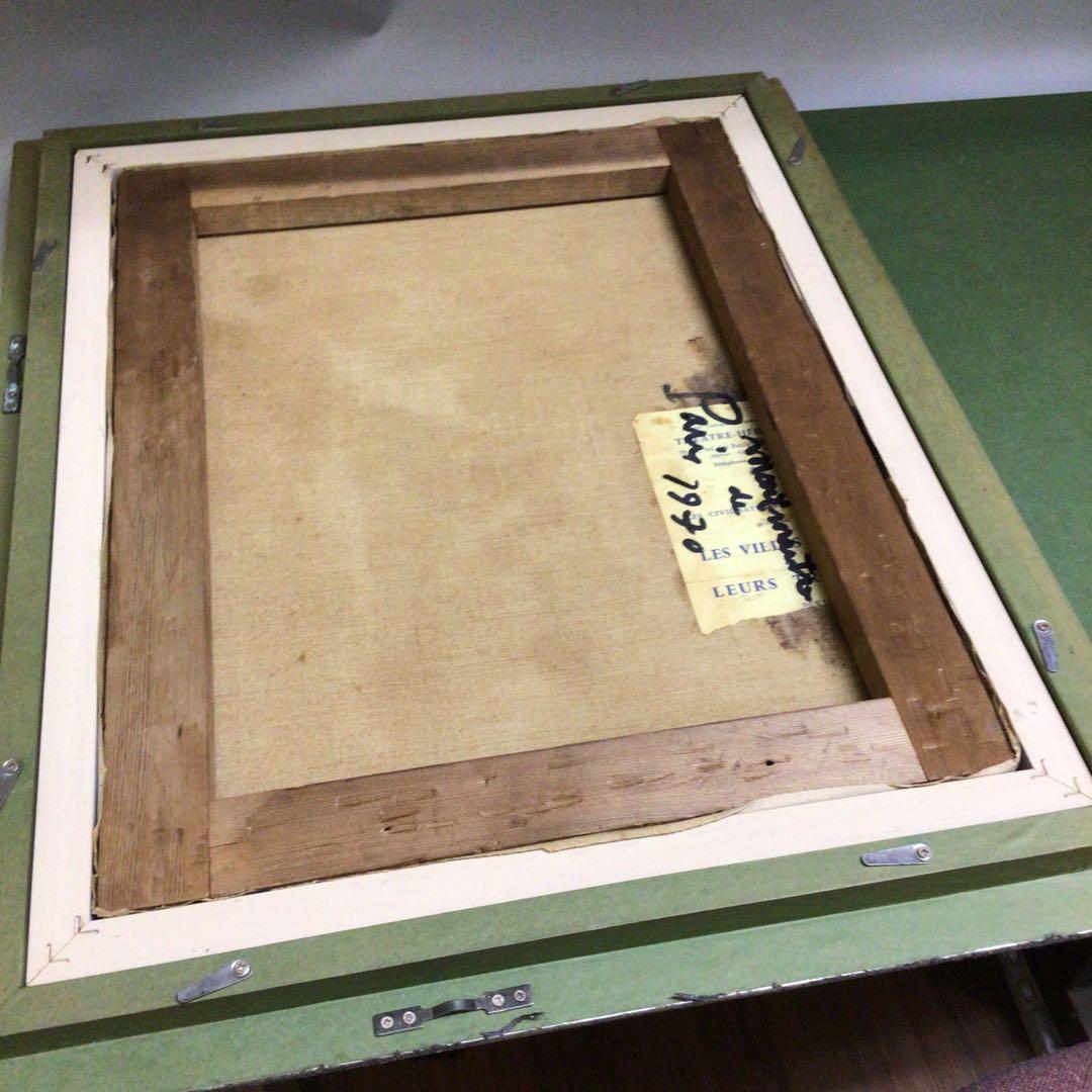 ラ*ン様 ★「モンマルトル ドゥ パリ 1970 」油彩画 シルバーフレーム