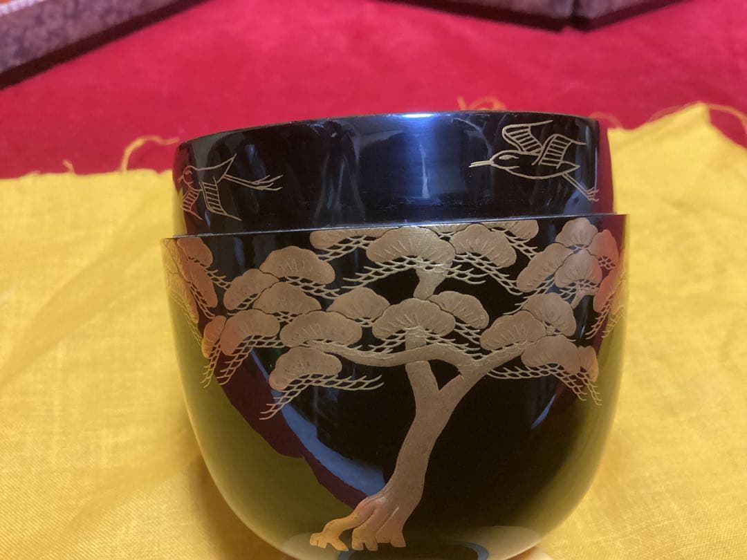 茶道具　大棗　山中塗　塩釜蒔絵　岡澤起幸