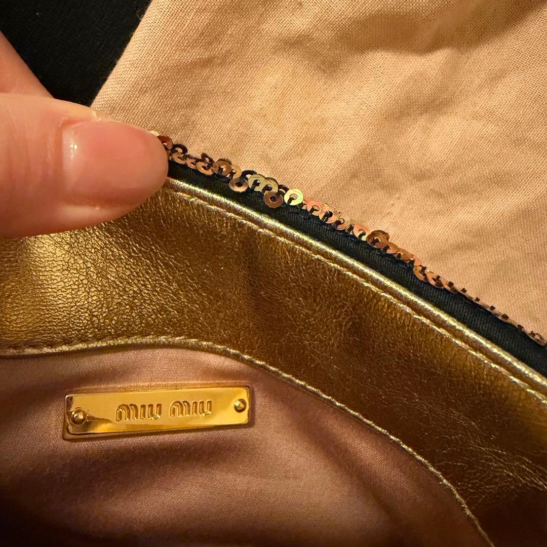miu miu スパンコール クラッチバッグ　がま口　パーティバック　結婚式