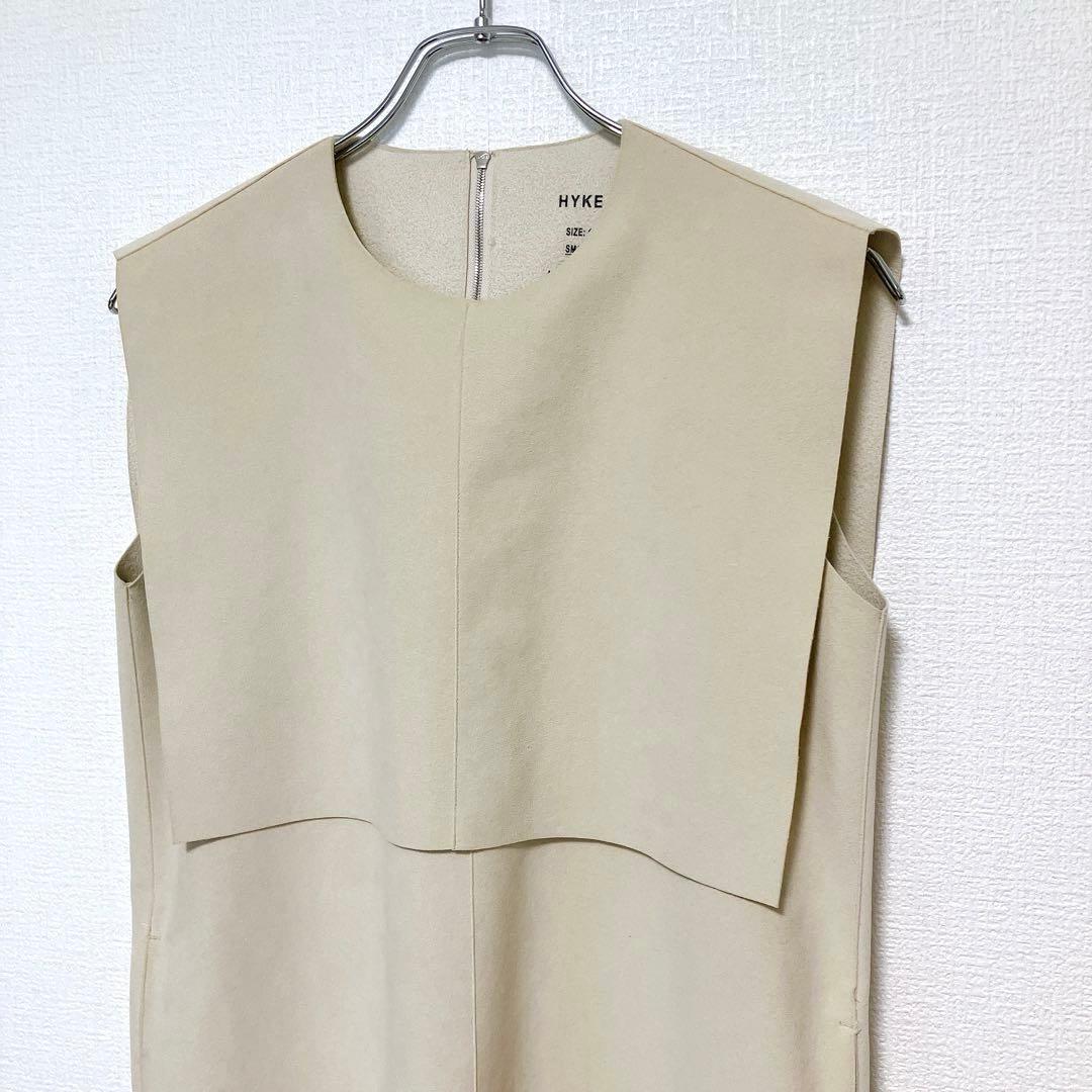【23SS】HYKE エコスエードワンピース　ノースリーブ　アイボリー