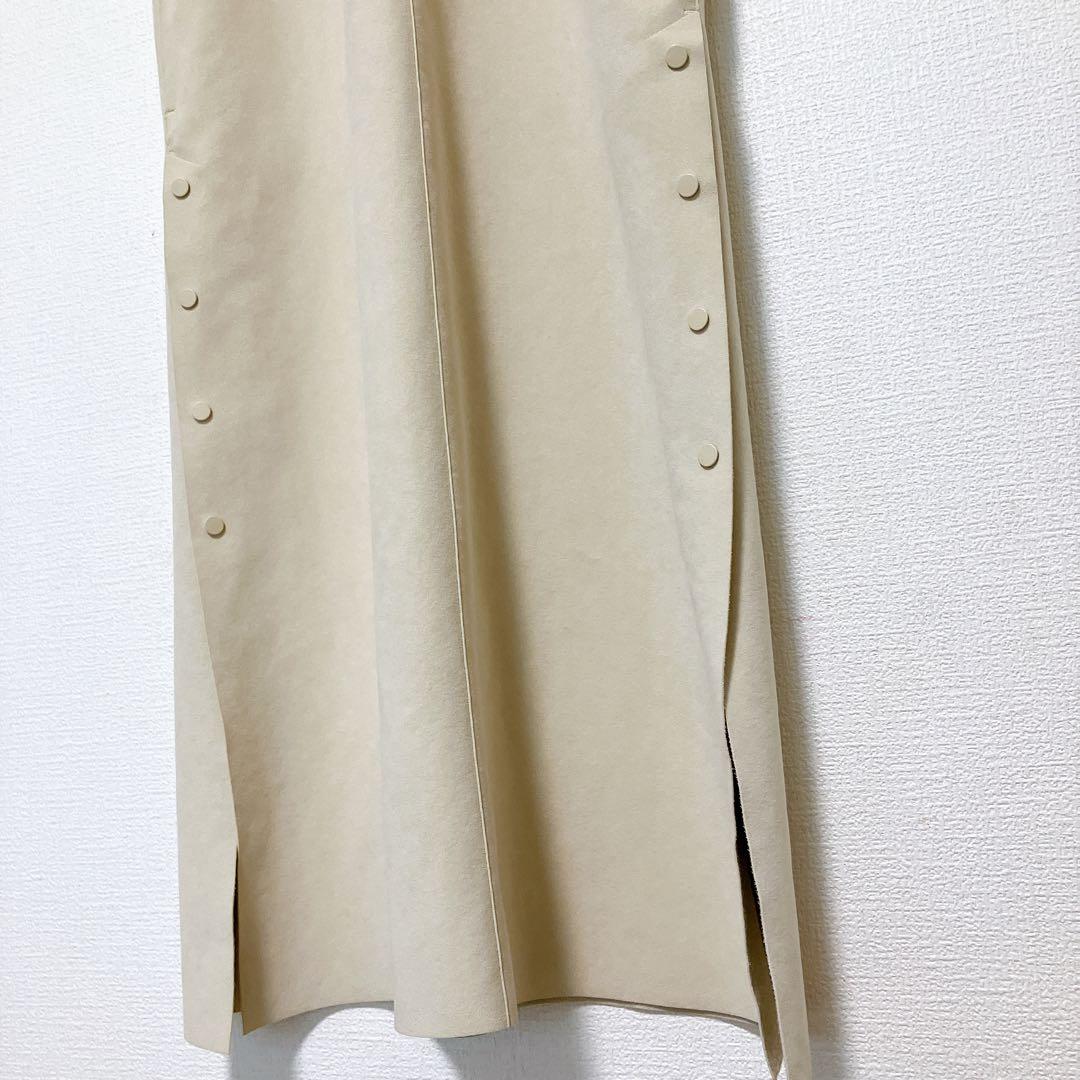 【23SS】HYKE エコスエードワンピース　ノースリーブ　アイボリー