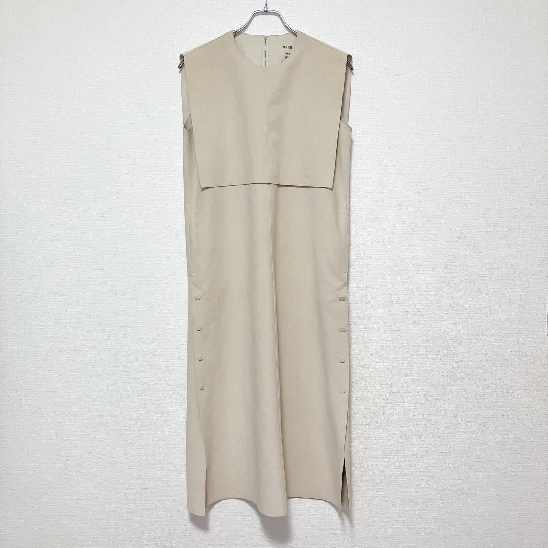 【23SS】HYKE エコスエードワンピース　ノースリーブ　アイボリー