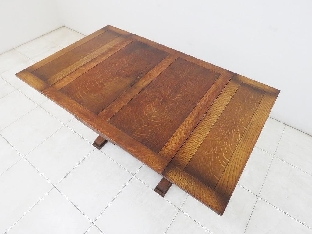 英国 イギリス アンティーク ドローリーフテーブル 拡張 オーク材 ダイニング