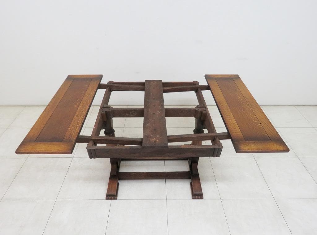 英国 イギリス アンティーク ドローリーフテーブル 拡張 オーク材 ダイニング