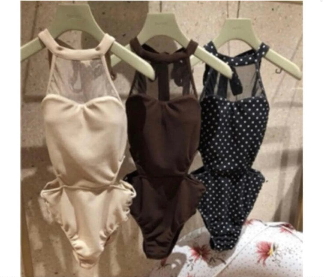 SNIDEL ホルターネックスウィムワンピース スナイデル　ブラウン