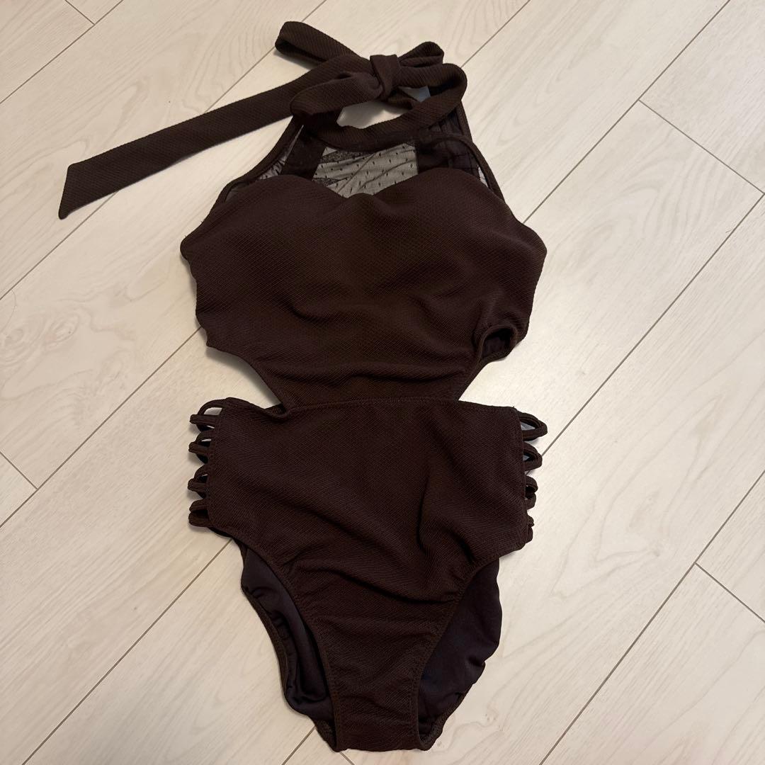 SNIDEL ホルターネックスウィムワンピース スナイデル　ブラウン