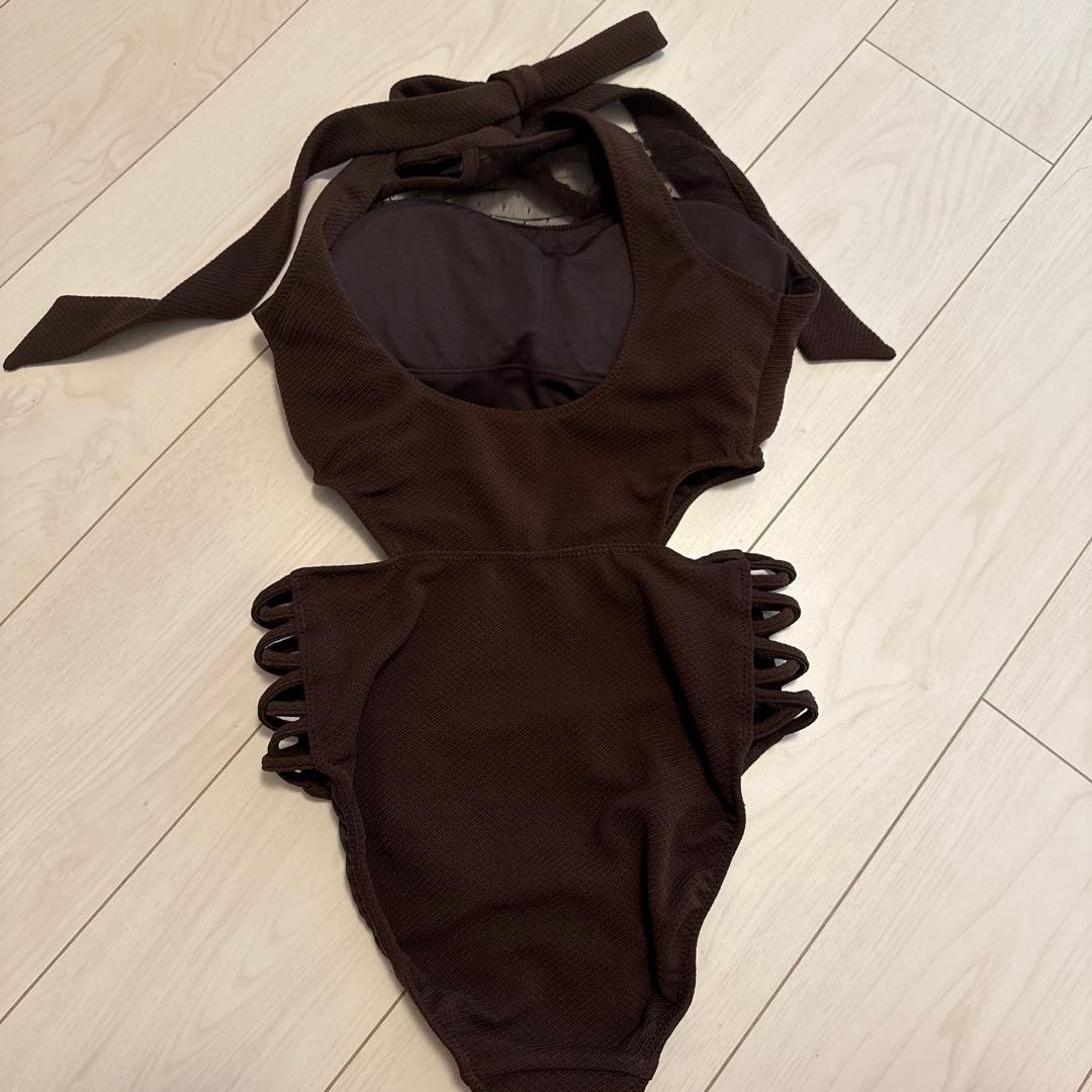 SNIDEL ホルターネックスウィムワンピース スナイデル　ブラウン