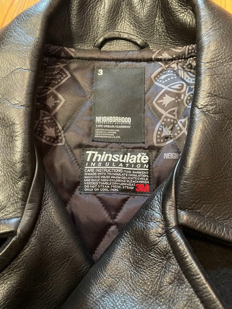 名作　neighborhood ウール×レザージャケット