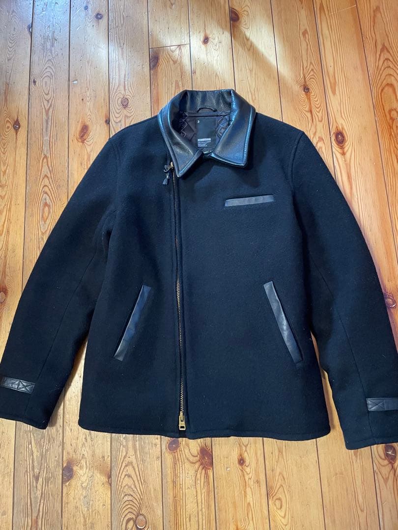 名作　neighborhood ウール×レザージャケット