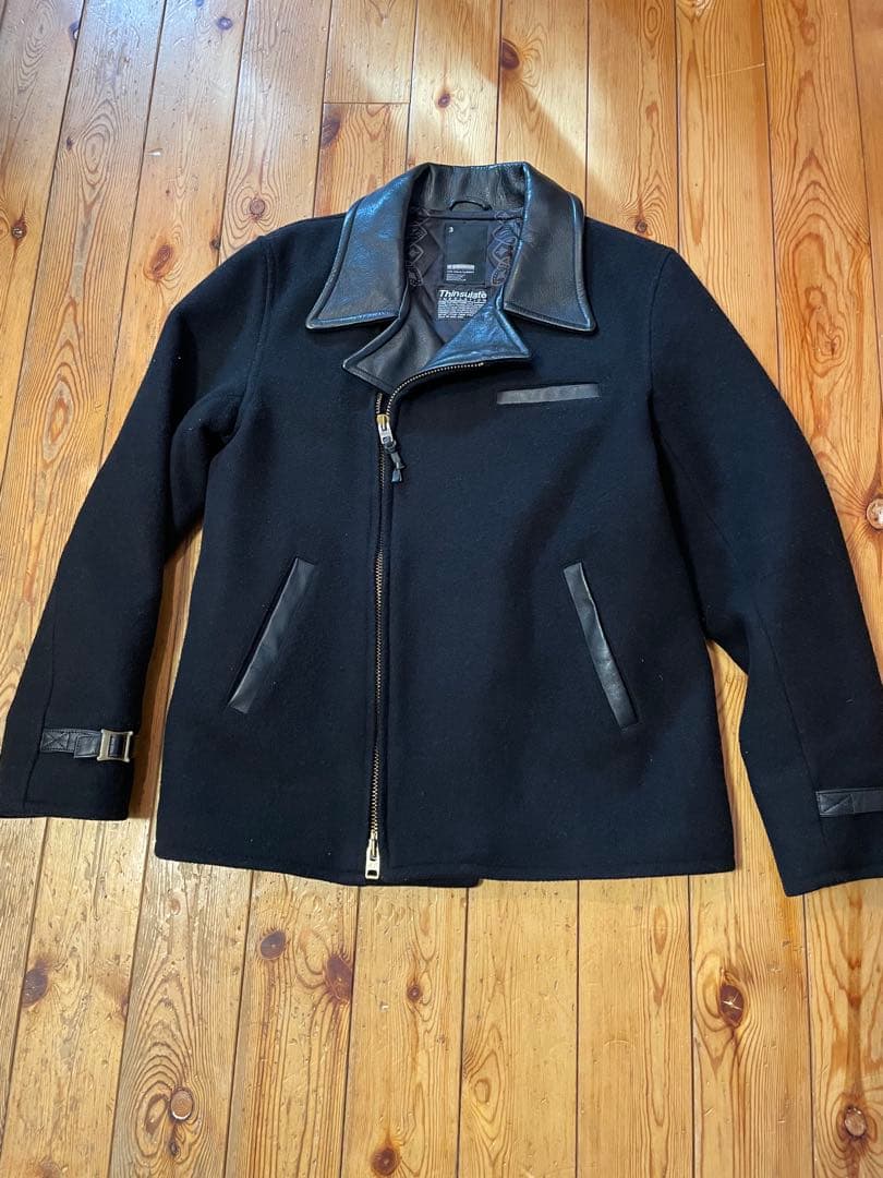 名作　neighborhood ウール×レザージャケット