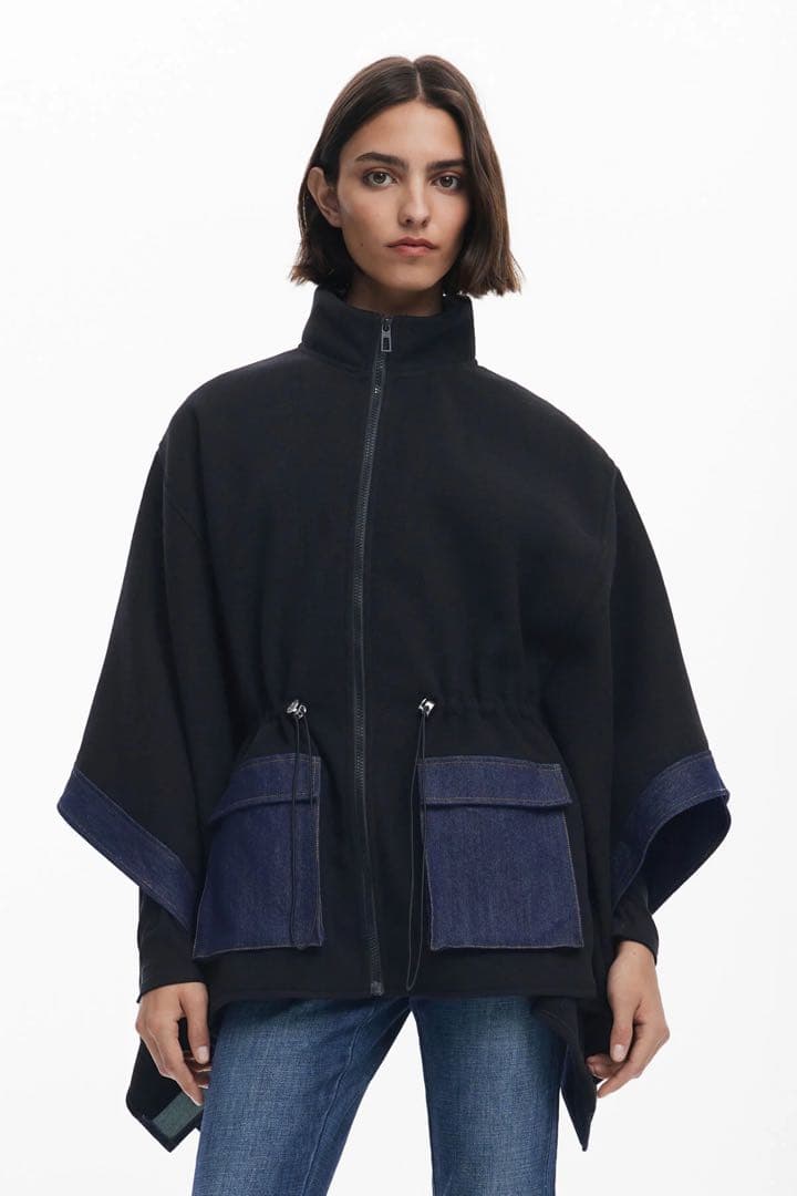 新品未使用タグ付き　desigual デニム　ポンチョ　デジグアル