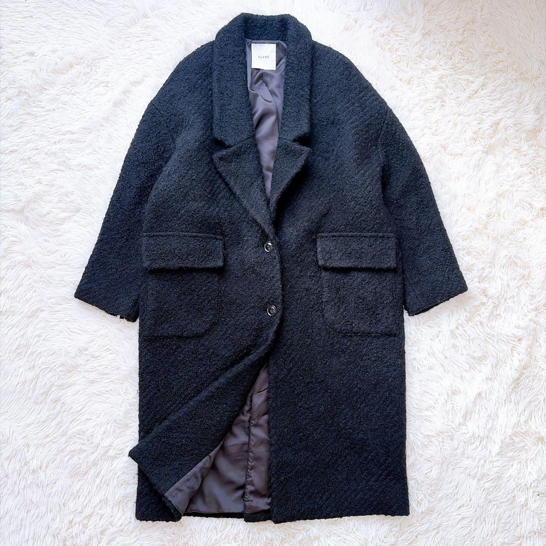 CLANE クラネ　ウール　ボアロングチェスターコート　マキシ丈