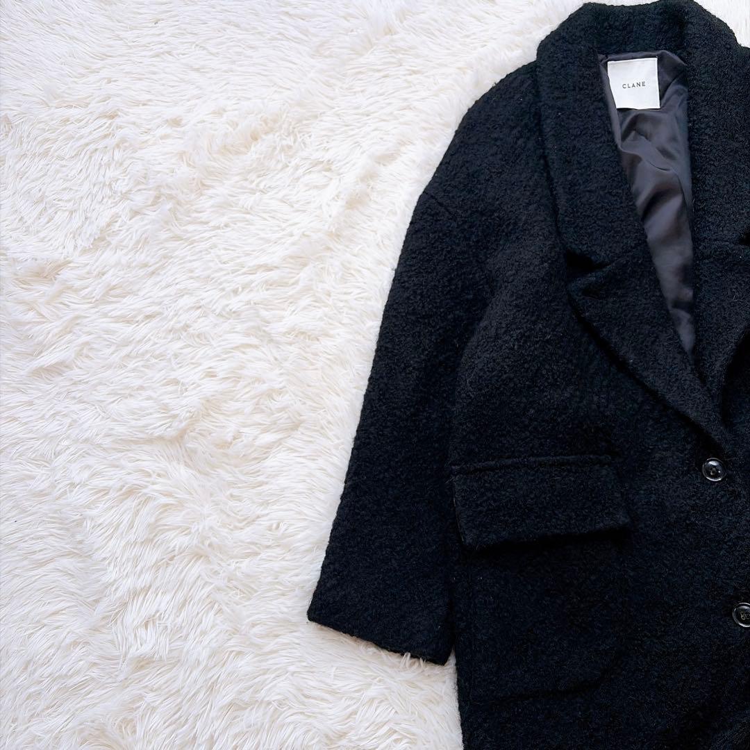 CLANE クラネ　ウール　ボアロングチェスターコート　マキシ丈
