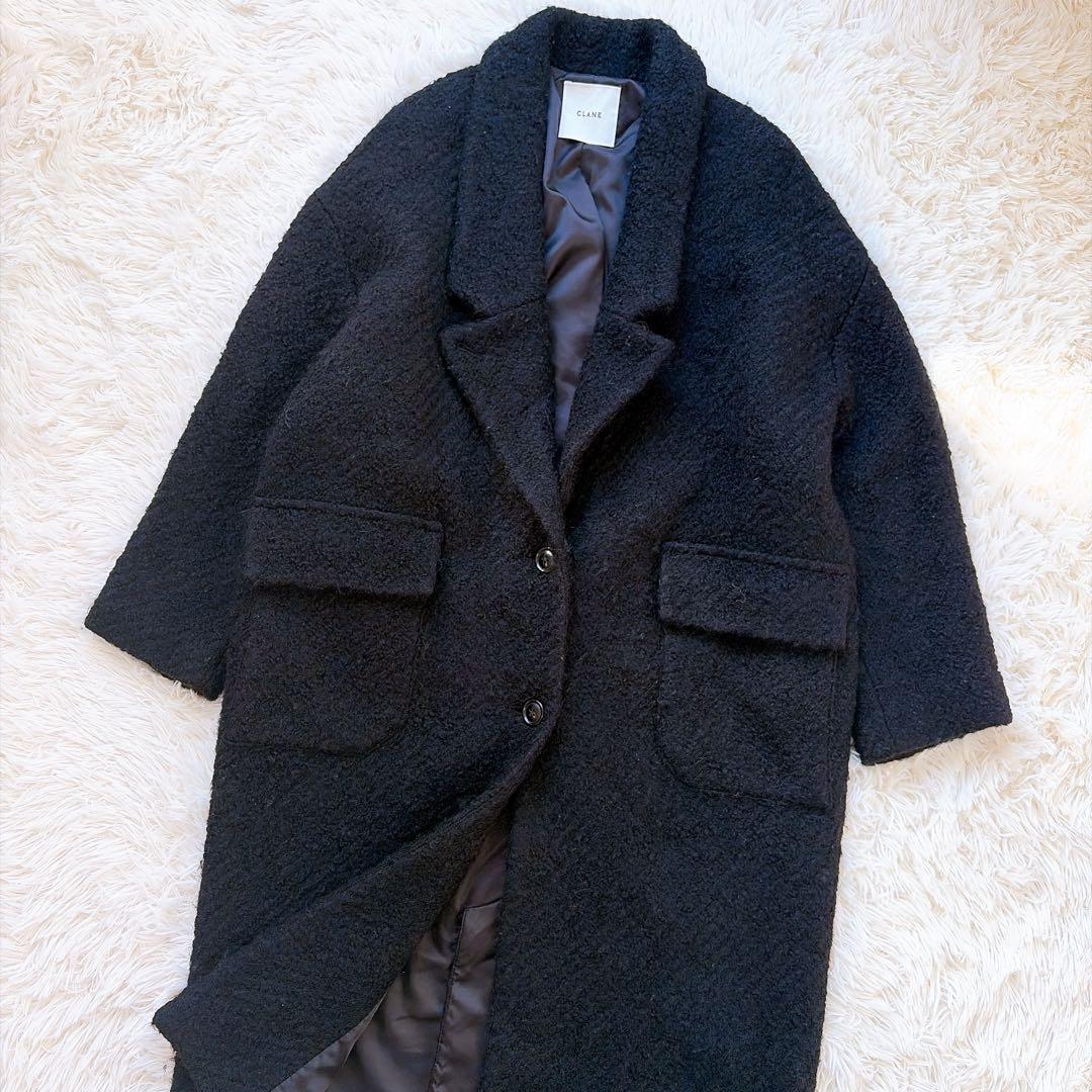 CLANE クラネ　ウール　ボアロングチェスターコート　マキシ丈