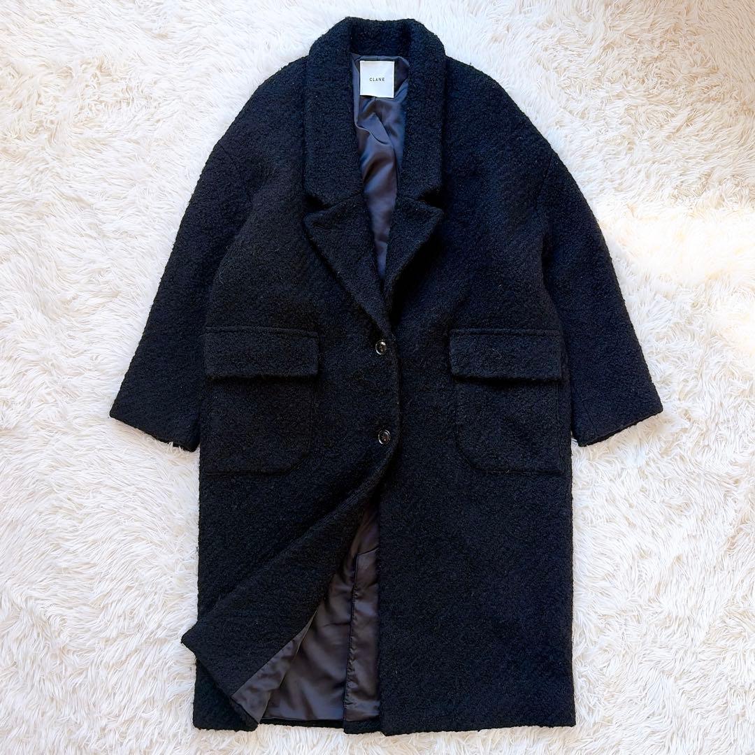 CLANE クラネ　ウール　ボアロングチェスターコート　マキシ丈