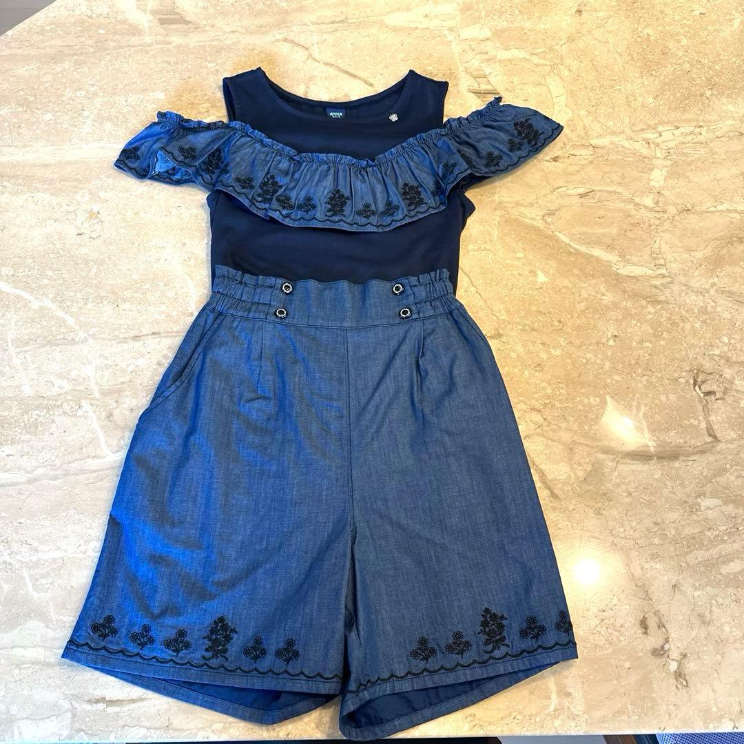 アナスイミニ 160【極美品】スカラ刺繍Tシャツ＆キュロット