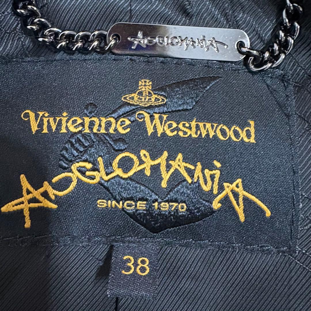 美品✨ヴィヴィアンウエストウッド ショールカラー ダブル コート チェック 38