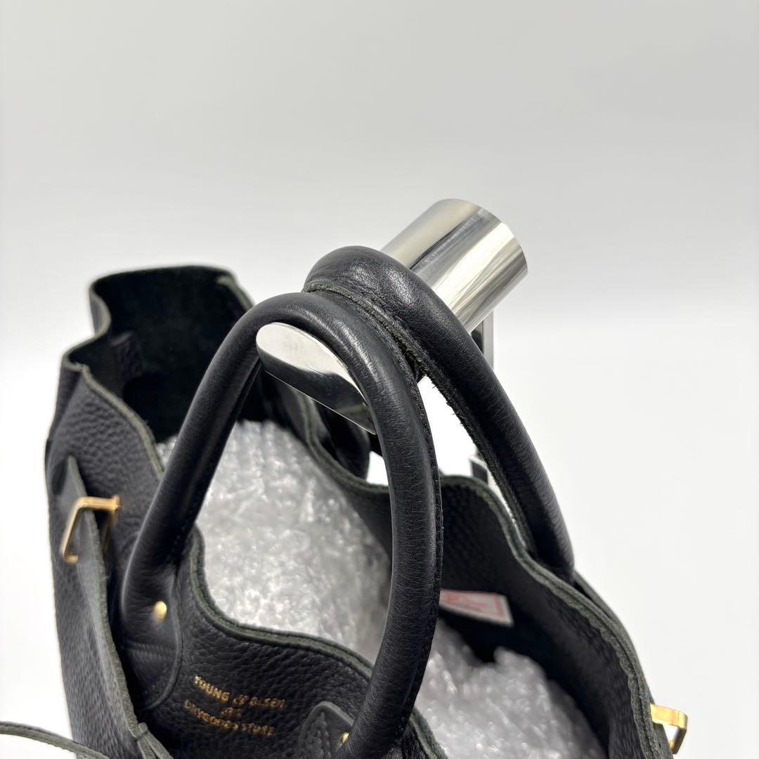 【極美品】 YOUNG&OLSEN トートバッグ ベルト ブラック 黒