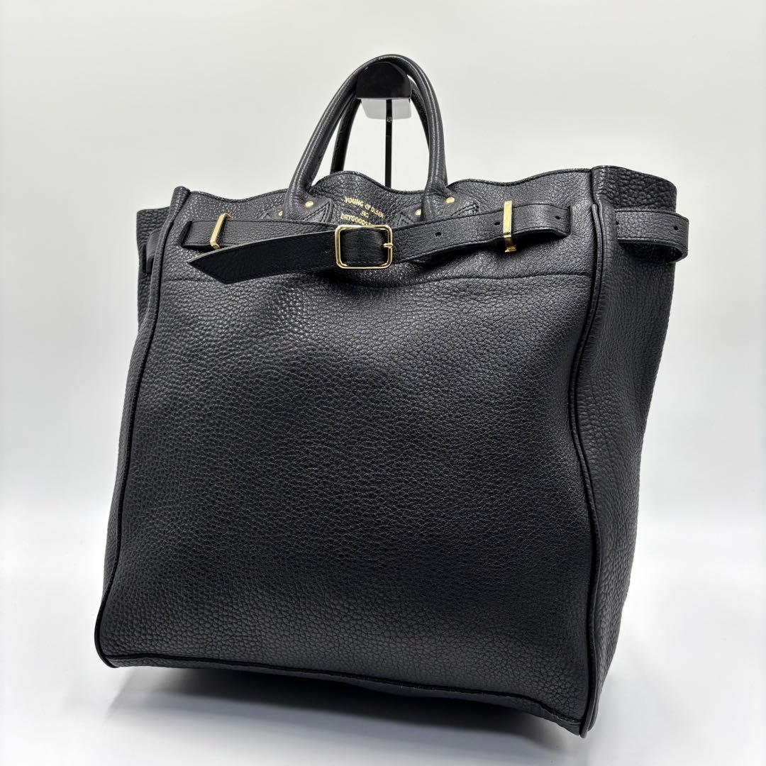 【極美品】 YOUNG&OLSEN トートバッグ ベルト ブラック 黒