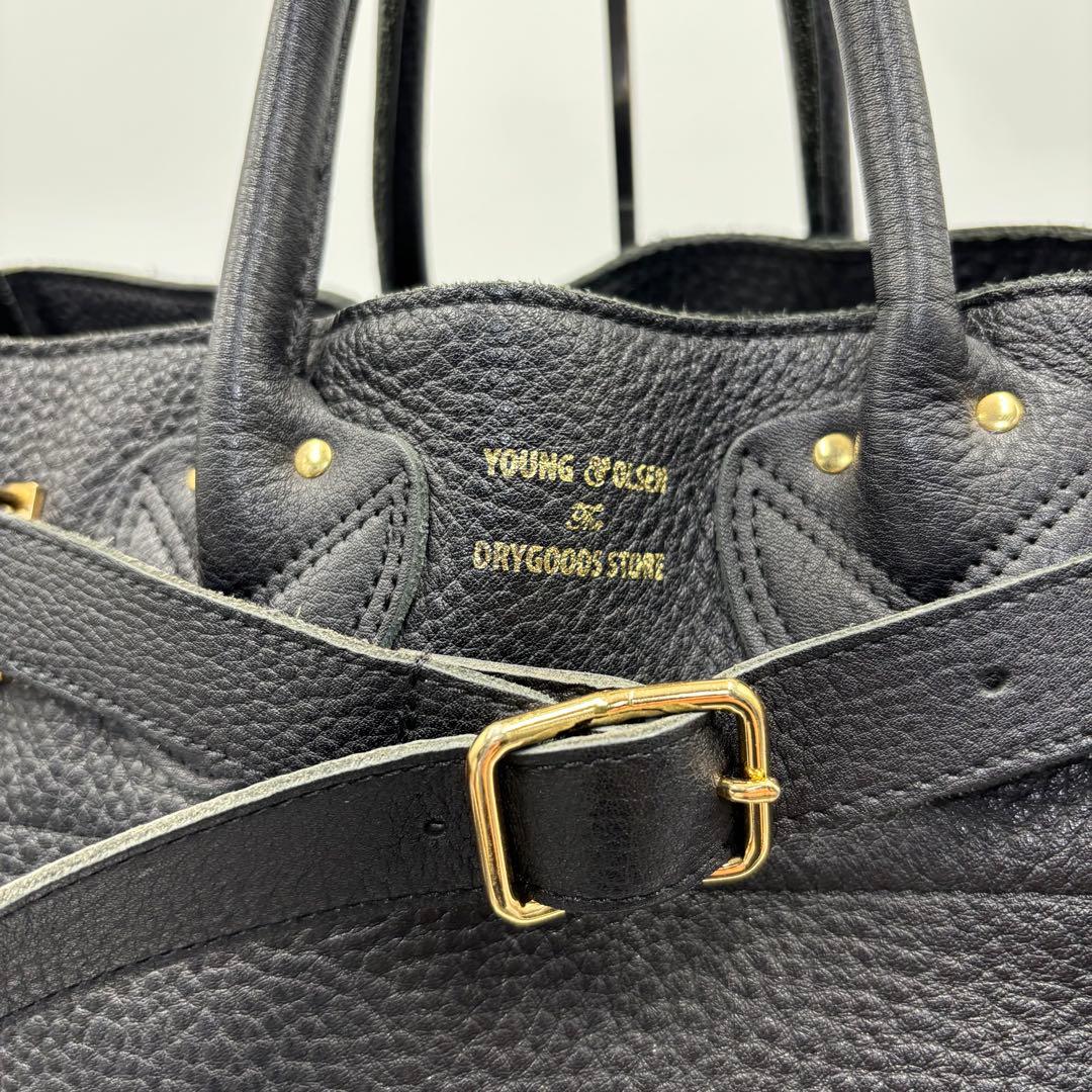 【極美品】 YOUNG&OLSEN トートバッグ ベルト ブラック 黒