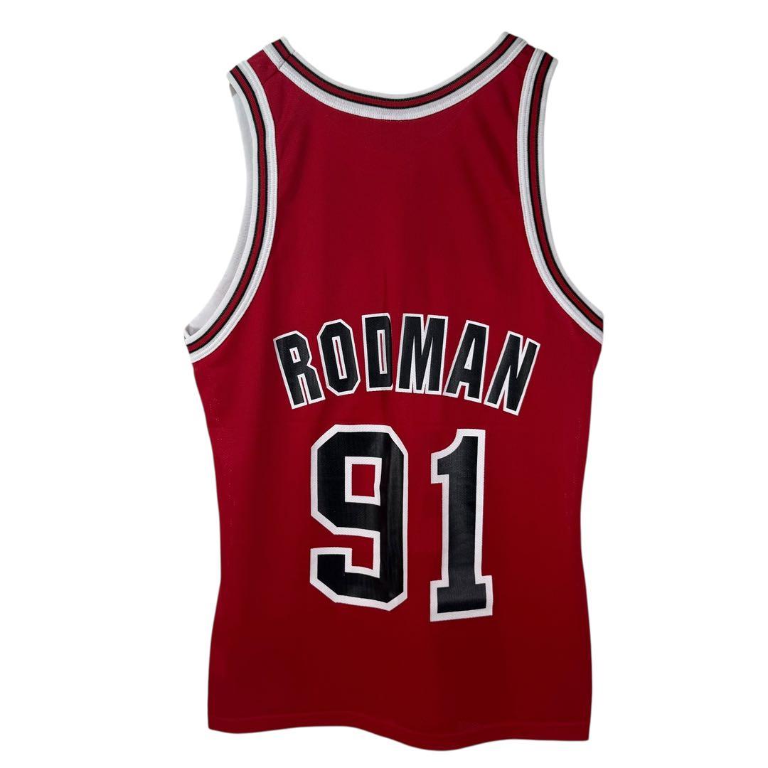 90s Champion NBA ブルズ ロドマン 91 バスケシャツ 40 赤