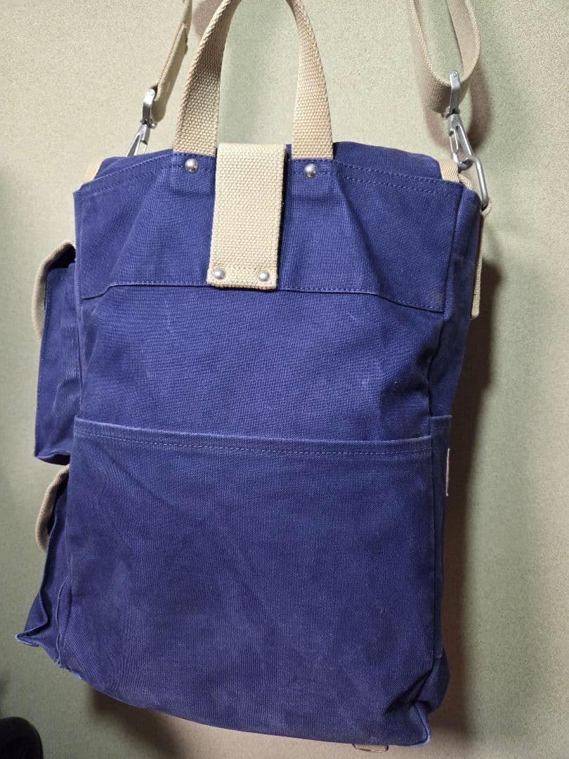 ​【希少・名品】一澤帆布 2wayリュック&ショルダーバッグ ネイビー 京都老舗