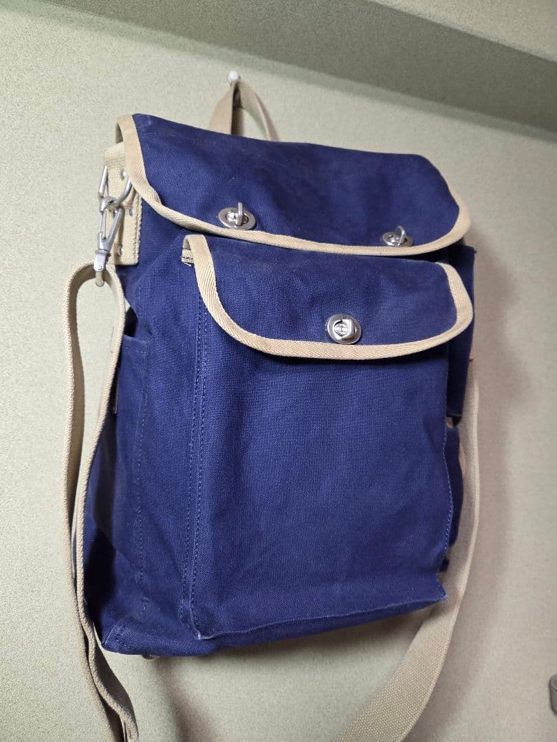 ​【希少・名品】一澤帆布 2wayリュック&ショルダーバッグ ネイビー 京都老舗