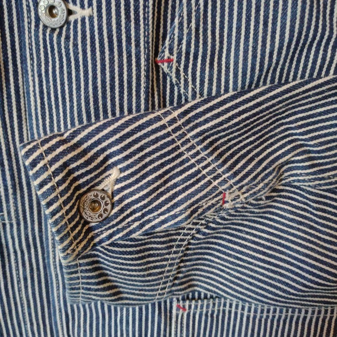 MOMOTARO JEANS ストライプ ノーカラージャケット 42