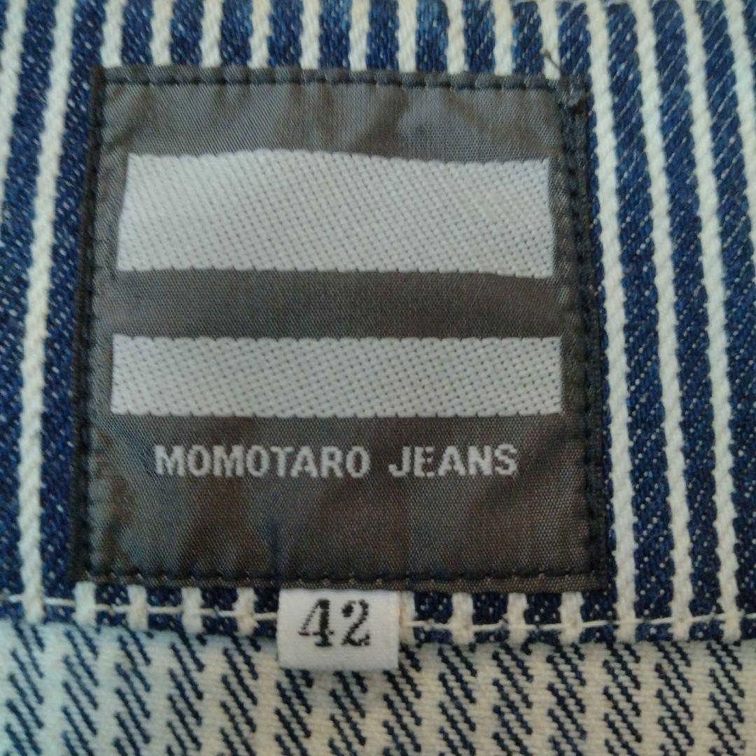 MOMOTARO JEANS ストライプ ノーカラージャケット 42