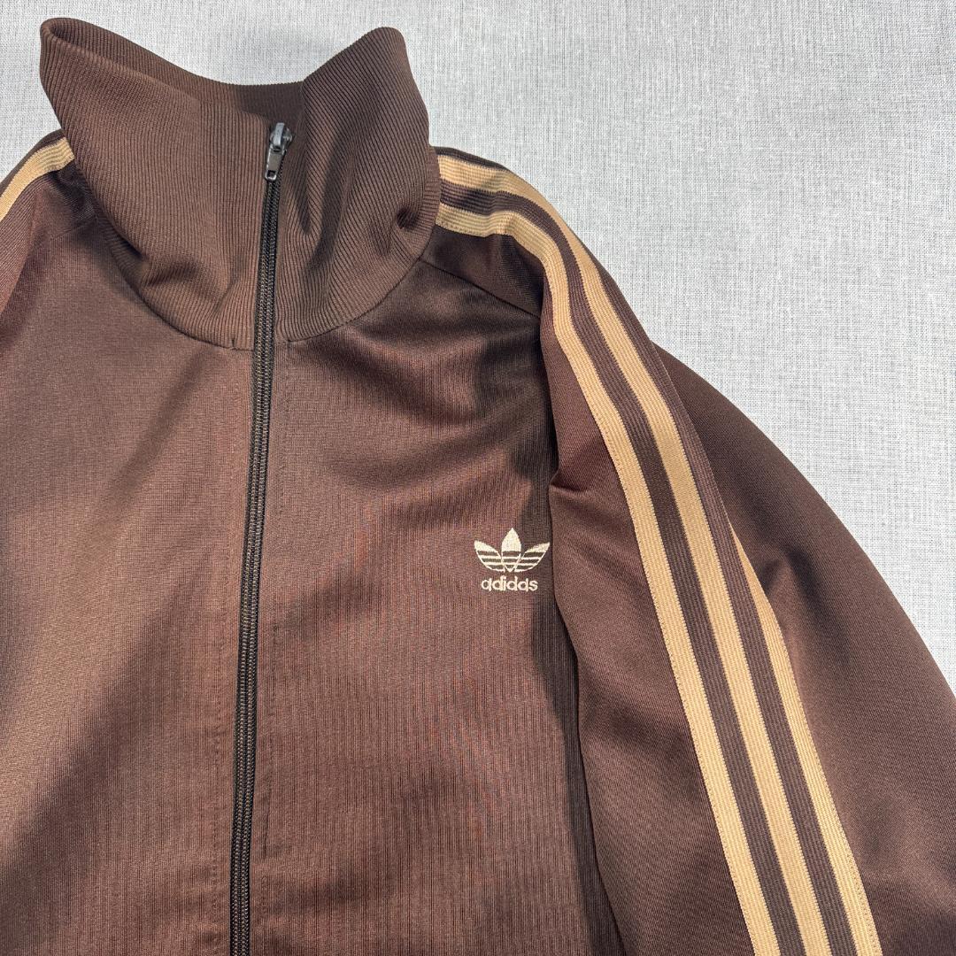 adidas ビンテージ アディダス トラックジャケット ブラウン トルコ製 L