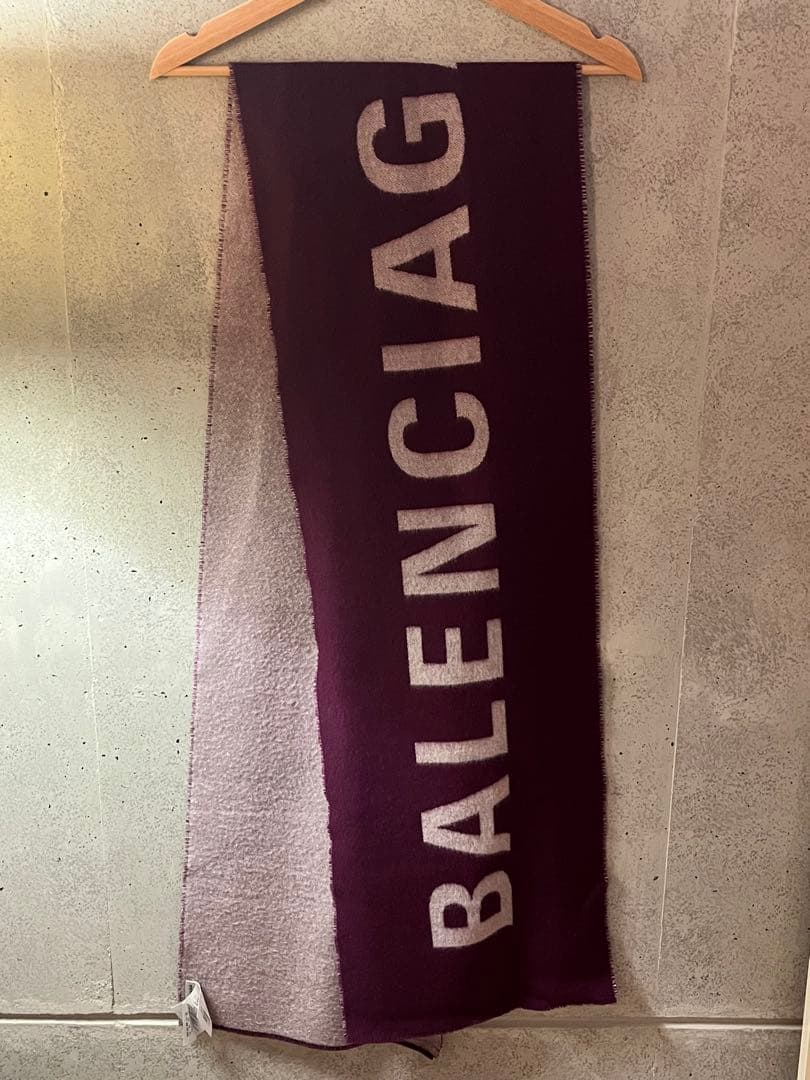 BALENCIAGA ウールマフラー パープル
