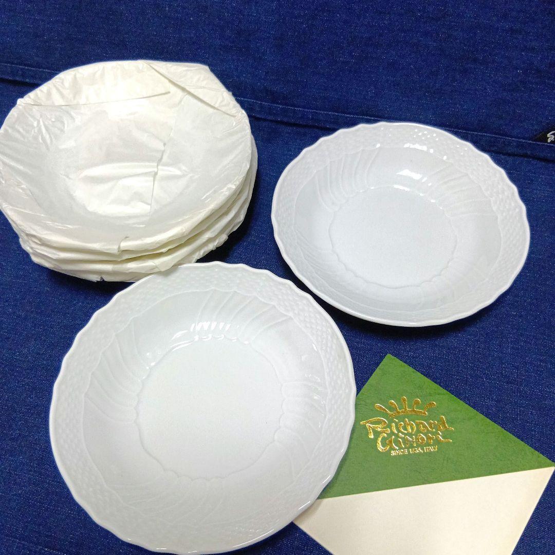 新品未使用Richard Ginori ベッキオホワイトフルーツソーサー6客