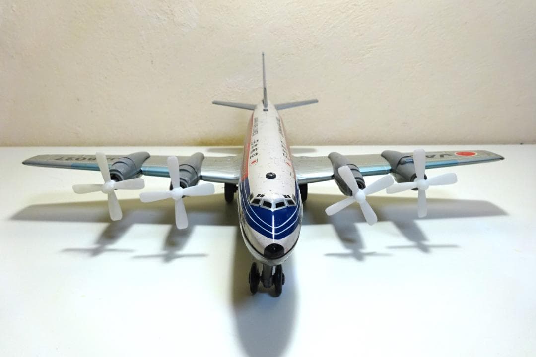 動画あり！！ 日光玩具 日本航空 JAL ダグラスDC-7-C ブリキ飛行機