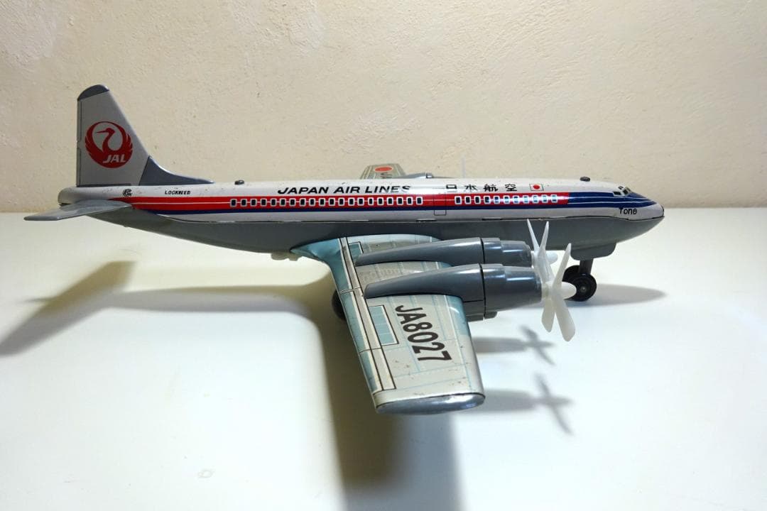 動画あり！！ 日光玩具 日本航空 JAL ダグラスDC-7-C ブリキ飛行機