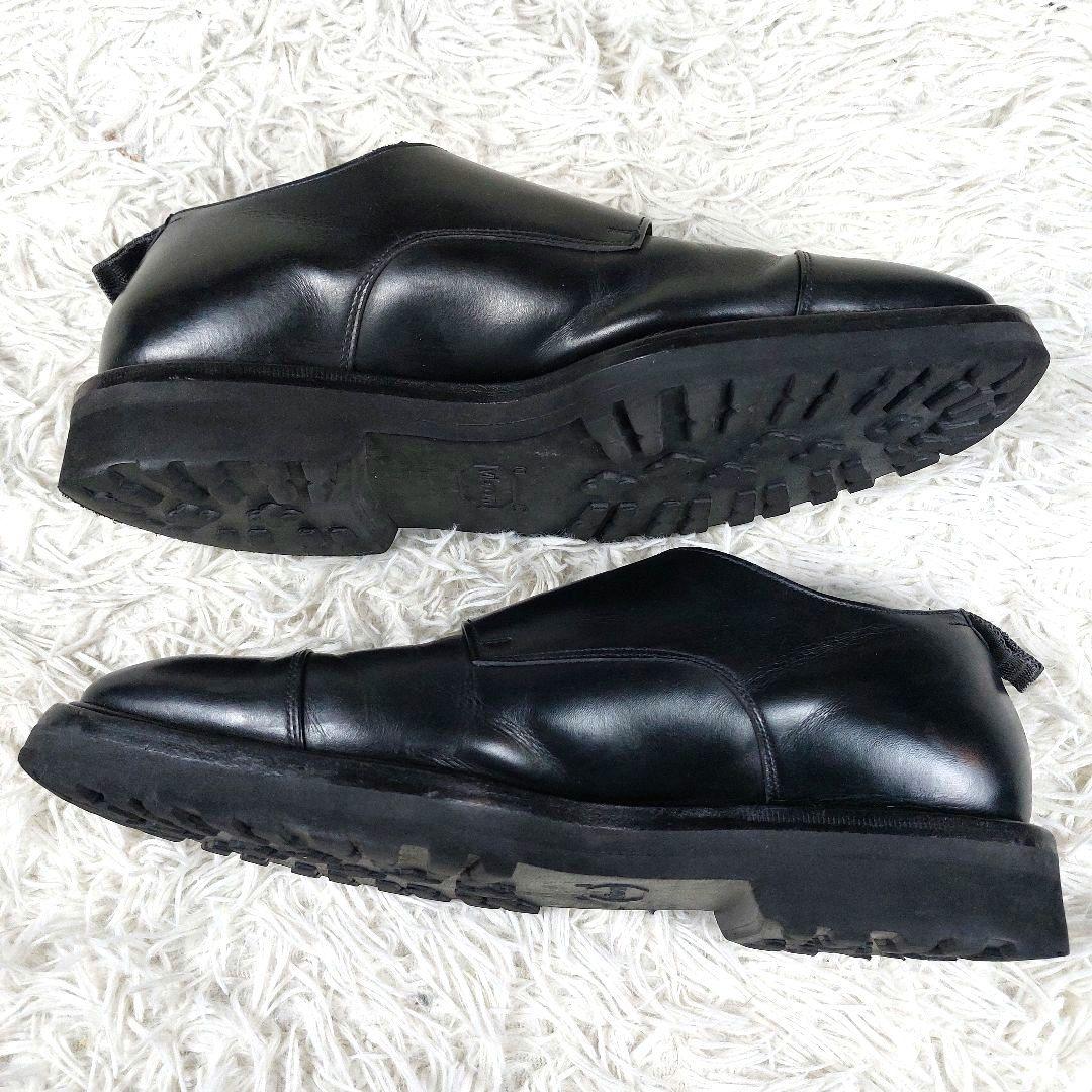 WH ダブルエイチ ダブルモンクストラップ ベルト オールレザー 革靴 ブラック