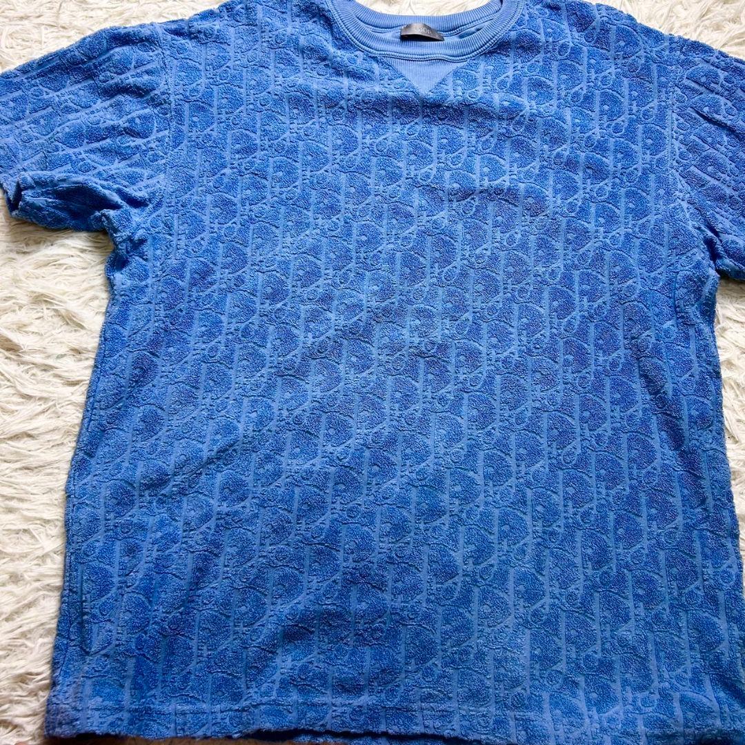 【美品】 Dior Homme パイル タオル ニット Tシャツ オブリーク