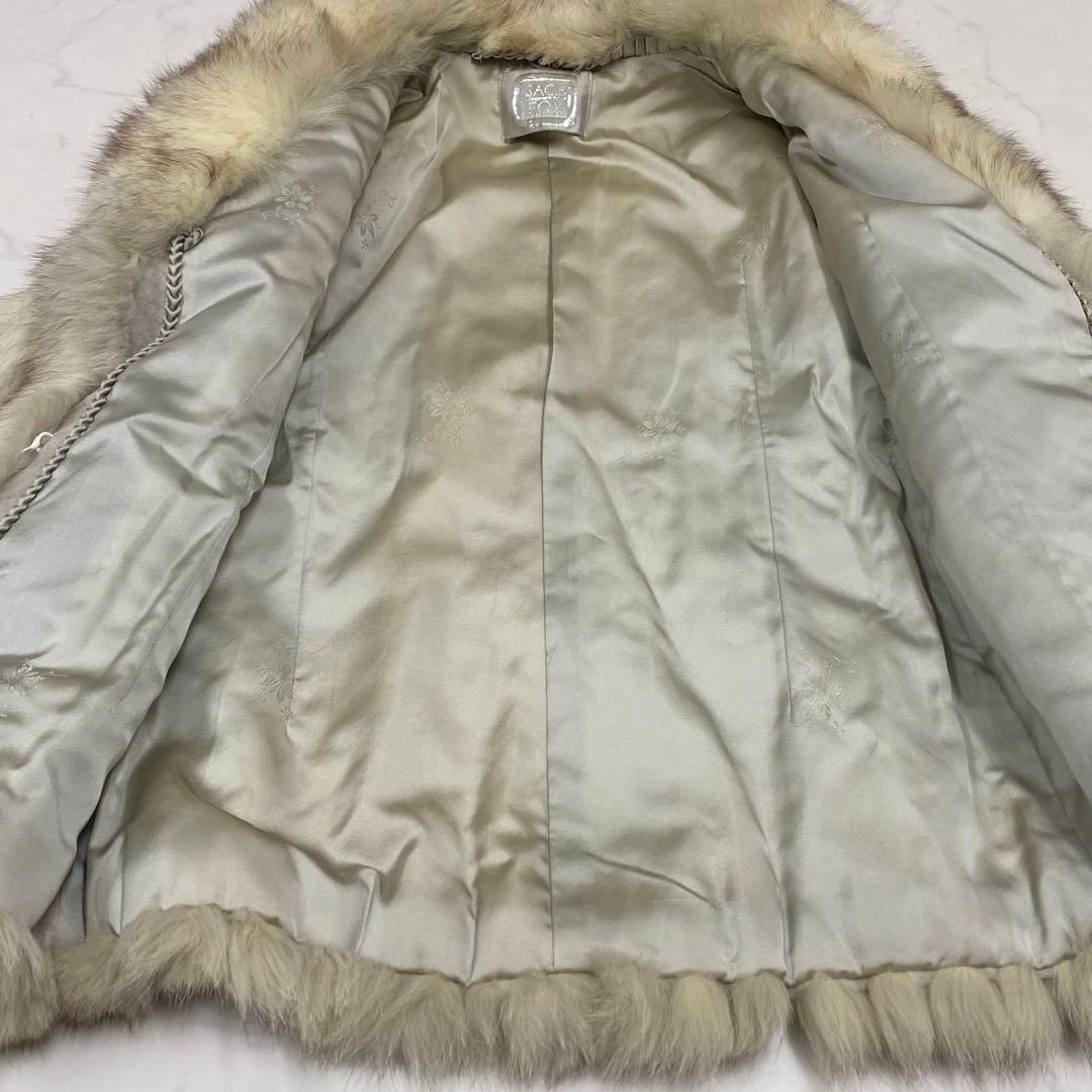 良品★SAGA FOX 銀サガ 毛皮コート リアルファー シルバー系 13 ①