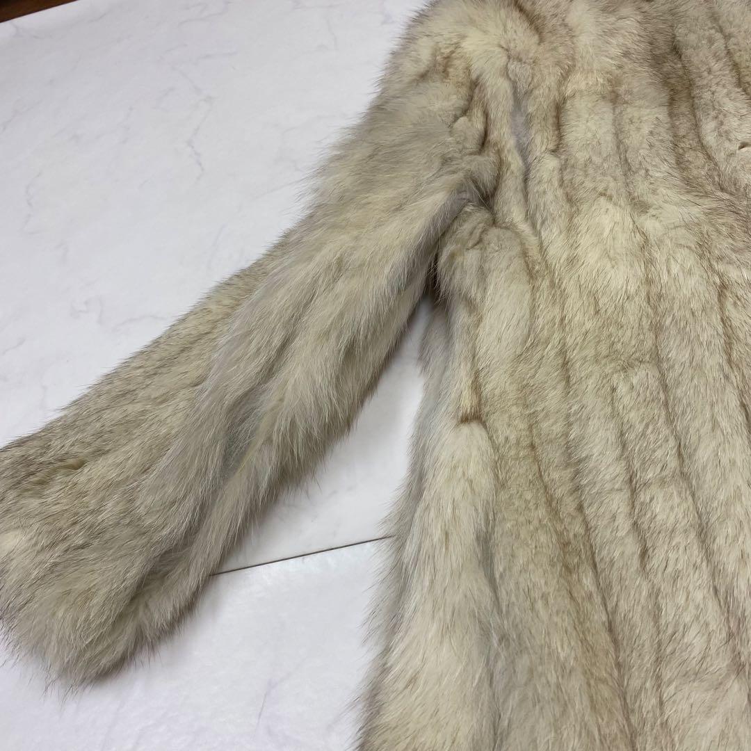 良品★SAGA FOX 銀サガ 毛皮コート リアルファー シルバー系 13 ①