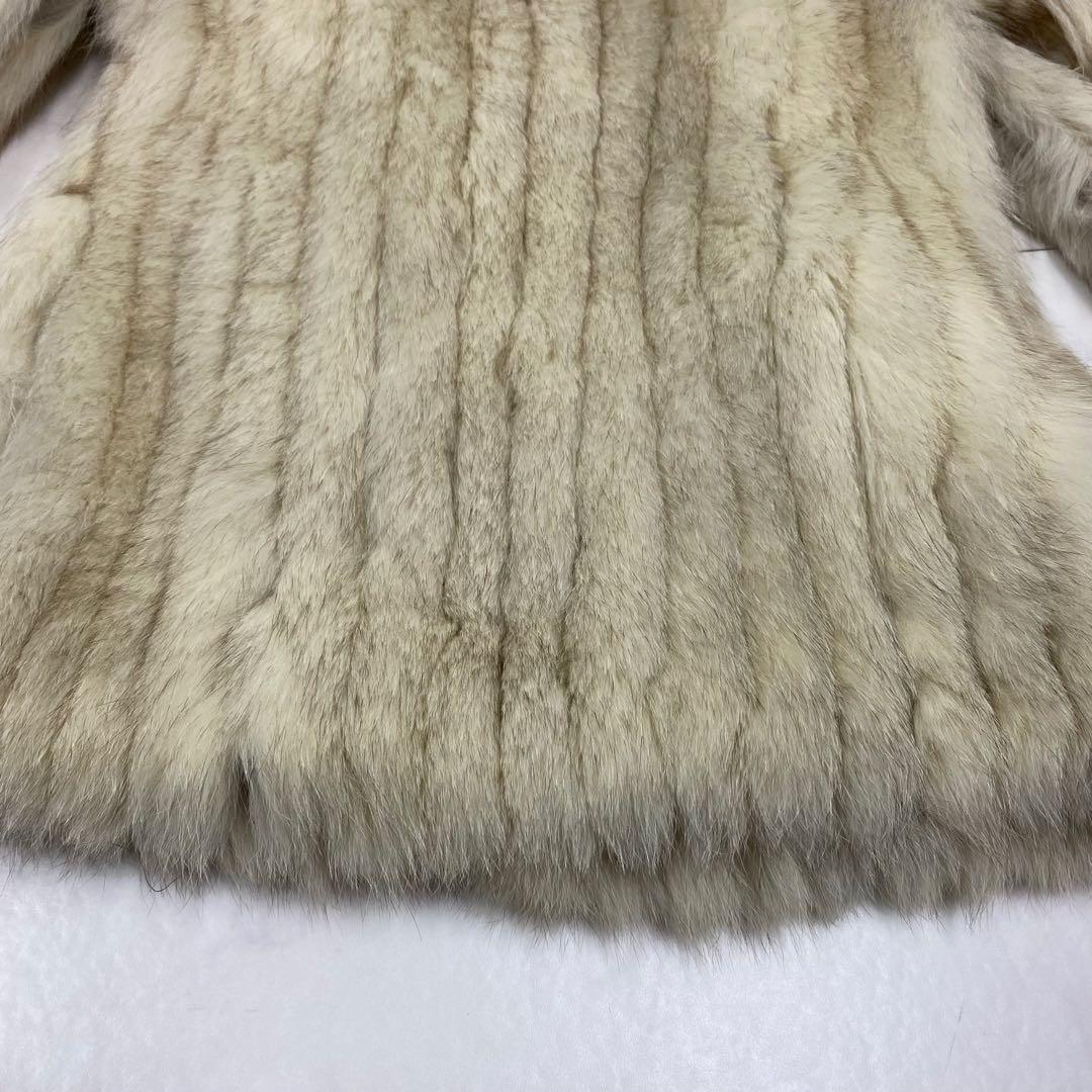 良品★SAGA FOX 銀サガ 毛皮コート リアルファー シルバー系 13 ①