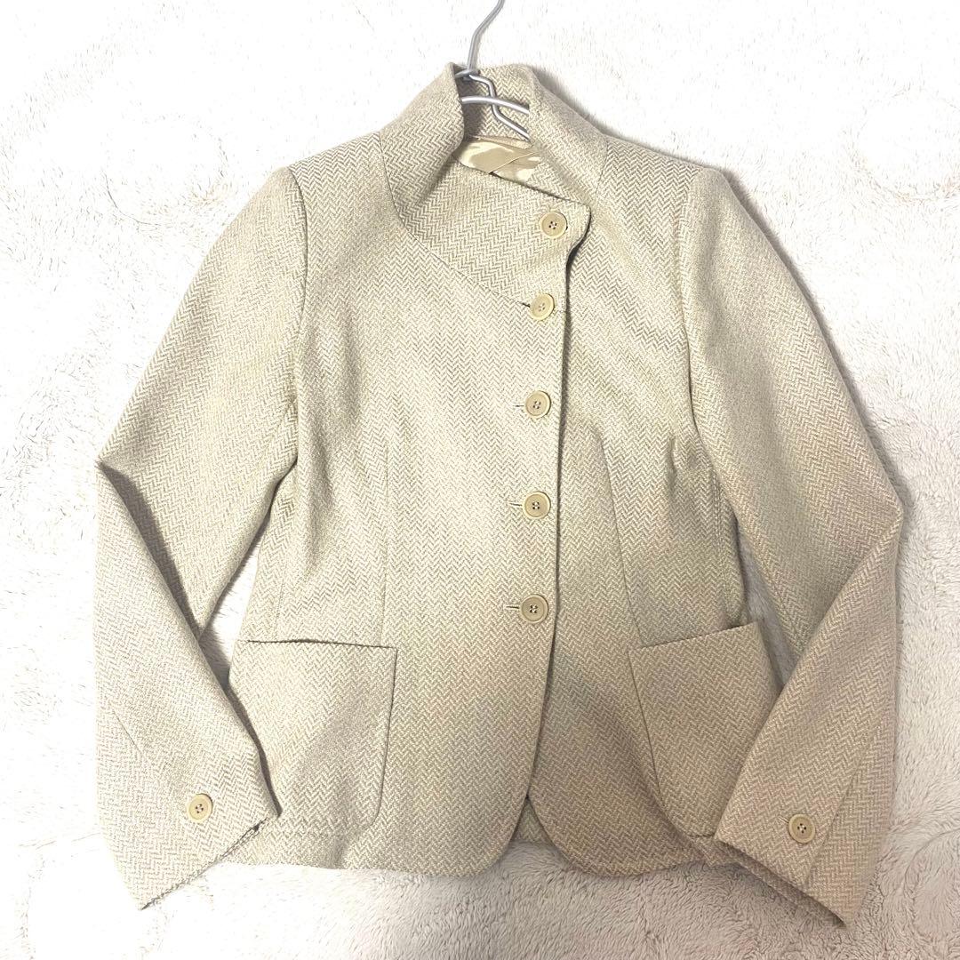 【美品】MaxMaraマックスマーラ カシミヤ ミックスツイードショートコート